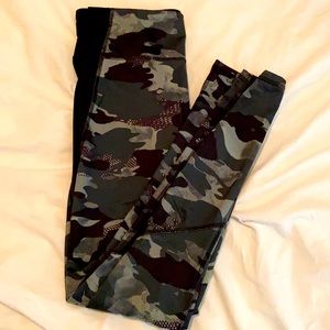 Champion camo leggings with mesh appliqués